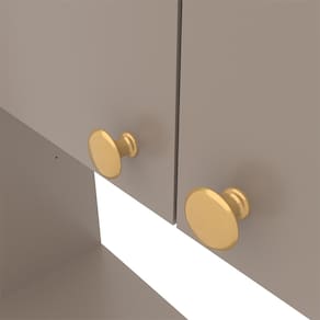 Cozinha Compacta Bartira Pérola com 5 Portas, 2 Gavetas, 1 Gavetão e 4 Prateleiras - 251cm de largura