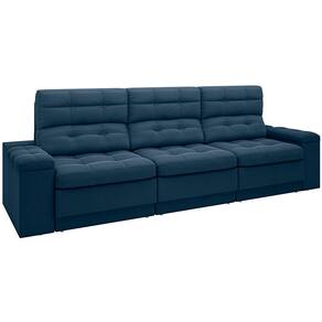 Sofá Retrátil Reclinável 4 Lugares DDS Next Brunello com Almofadas Fixas, Revestimento Velosuede e Espuma D26 - 230cm de largura