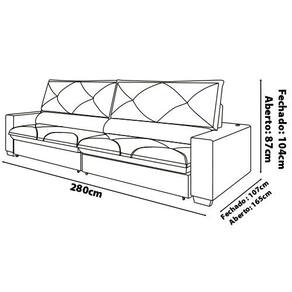 Sofá Retrátil Reclinável 6 Lugares DDS Next Porto Fino com Carregador USB, Molas Bonnel, Revestimento Velosuede e Espuma D33 - 280cm de largura