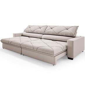 Sofá Retrátil Reclinável 6 Lugares DDS Next Porto Fino com Carregador USB, Molas Bonnel, Revestimento Velosuede e Espuma D33 - 280cm de largura