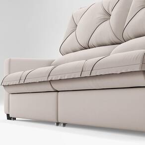Sofá Retrátil Reclinável 6 Lugares DDS Next Porto Fino com Carregador USB, Molas Bonnel, Revestimento Velosuede e Espuma D33 - 280cm de largura