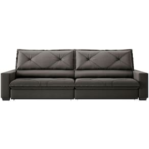 Sofá Retrátil Reclinável 6 Lugares DDS Next Porto Fino com Carregador USB, Molas Bonnel, Revestimento Velosuede e Espuma D33 - 280cm de largura