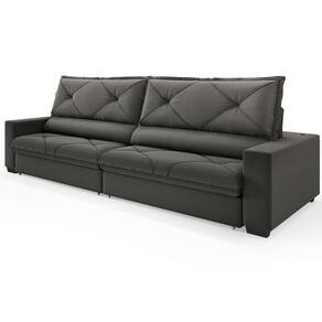 Sofá Retrátil Reclinável 6 Lugares DDS Next Porto Fino com Carregador USB, Molas Bonnel, Revestimento Velosuede e Espuma D33 - 280cm de largura