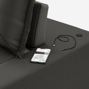 Sofá Retrátil Reclinável 6 Lugares DDS Next Porto Fino com Carregador USB, Molas Bonnel, Revestimento Velosuede e Espuma D33 - 280cm de largura