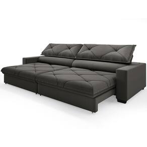 Sofá Retrátil Reclinável 6 Lugares DDS Next Porto Fino com Carregador USB, Molas Bonnel, Revestimento Velosuede e Espuma D33 - 280cm de largura