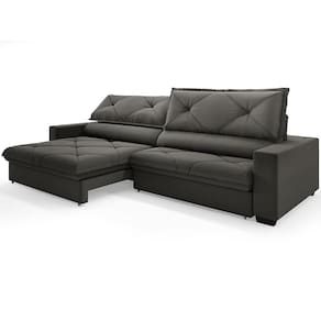 Sofá Retrátil Reclinável 6 Lugares DDS Next Porto Fino com Carregador USB, Molas Bonnel, Revestimento Velosuede e Espuma D33 - 280cm de largura