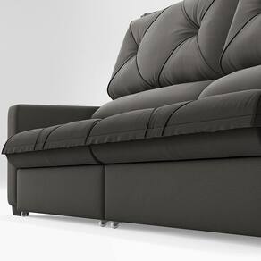 Sofá Retrátil Reclinável 6 Lugares DDS Next Porto Fino com Carregador USB, Molas Bonnel, Revestimento Velosuede e Espuma D33 - 280cm de largura