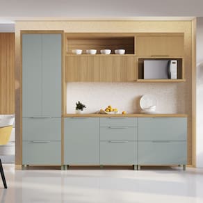 Armário Aéreo Nesher Marquesa em MDF 15mm com 1 Porta e 1 Prateleira - 120cm de largura - Nature - 3