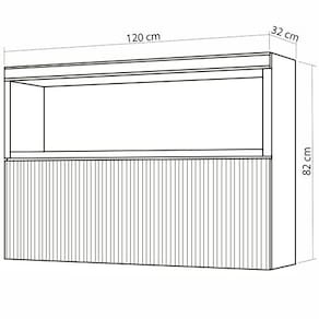 Armário Aéreo Nesher Marquesa em MDF 15mm com 1 Porta e 1 Prateleira - 120cm de largura - Branco - 3