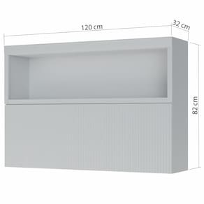 Armário Aéreo Nesher Marquesa em MDF 15mm com 1 Porta e 1 Prateleira - 120cm de largura - Branco - 1