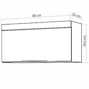 Armário Aéreo Nesher Marquesa em MDF 15mm com 1 Porta e 1 Prateleira - 80cm de largura