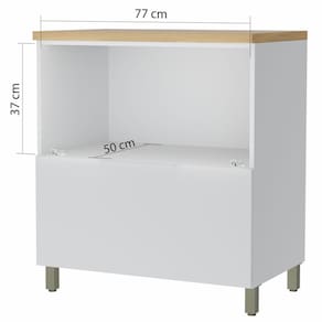 Balcão Nesher Marquesa em MDF 15mm com 1 Porta, 1 Gaveta e 1 Prateleira - 80cm de largura