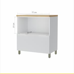 Balcão Nesher Marquesa em MDF 15mm com 1 Porta, 1 Gaveta e 1 Prateleira - 80cm de largura