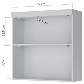 Armário Aéreo Nesher Marquesa em MDF 15mm com 2 Portas e 1 Prateleira - 80cm de largura - Branco - 2