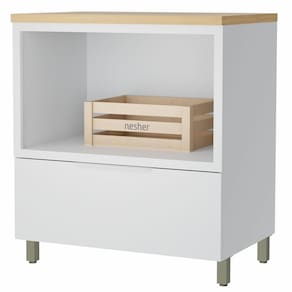 Balcão Nesher Marquesa em MDF 15mm com Nicho para Micro-ondas, 1 Gaveta e 1 Prateleira - 80cm de largura