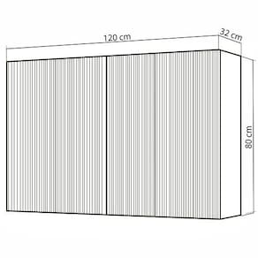Armário Aéreo Nesher Rainha em MDF 15mm com 2 Portas e 1 Prateleira - 120cm de largura