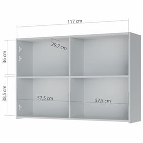 Armário Aéreo Nesher Rainha em MDF 15mm com 2 Portas e 1 Prateleira - 120cm de largura