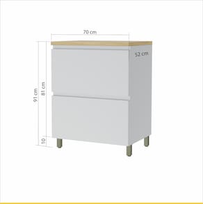 Balcão Nesher Rainha em MDF 15mm com 1 Porta, 1 Gaveta e 1 Prateleira - 70cm de largura