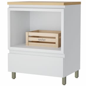 Balcão Nesher Rainha em MDF 15mm com Nicho para Micro-ondas, 1 Gaveta e 1 Prateleira - 70cm de largura
