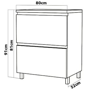 Balcão Nesher Rainha em MDF 15mm com 1 Porta, 1 Gaveta e 1 Prateleira - 80cm de largura