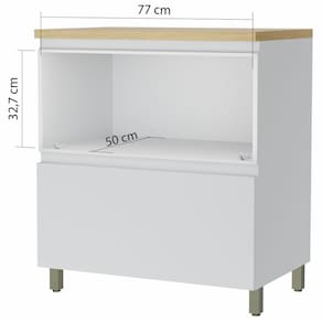 Balcão Nesher Rainha em MDF 15mm com 1 Porta, 1 Gaveta e 1 Prateleira - 80cm de largura