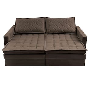 Sofá 3 Lugares Cama inBox Marselha com 180 cm de Largura, Retrátil, com Baú e Revestimento Suede Velusoft