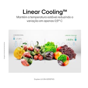Geladeira LG Frost Free Preta GN-B392PXGB Duplex com Tecnologia Inverter Top Freezer - 395 litros