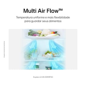 Geladeira LG Frost Free Preta GN-B392PXGB Duplex com Tecnologia Inverter Top Freezer - 395 litros