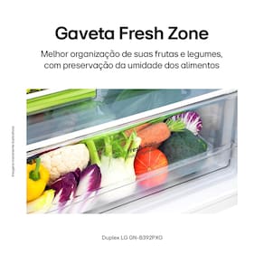 Geladeira LG Frost Free Preta GN-B392PXGB Duplex com Tecnologia Inverter Top Freezer - 395 litros