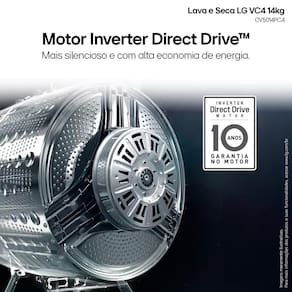 Lava e Seca LG 14Kg/8Kg Smart VC4 CV5014PC4 com Inteligência Artificial AI DD™ - Inox
