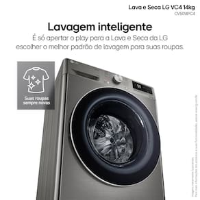 Lava e Seca LG 14Kg/8Kg Smart VC4 CV5014PC4 com Inteligência Artificial AI DD™ - Inox