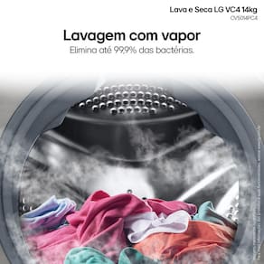 Lava e Seca LG 14Kg/8Kg Smart VC4 CV5014PC4 com Inteligência Artificial AI DD™ - Inox