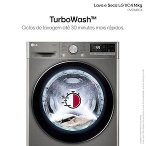 Lava e Seca LG 14Kg/8Kg Smart VC4 CV5014PC4 com Inteligência Artificial AI DD™ - Inox