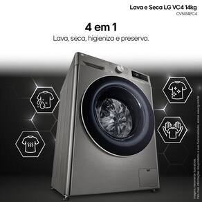 Lava e Seca LG 14Kg/8Kg Smart VC4 CV5014PC4 com Inteligência Artificial AI DD™ - Inox