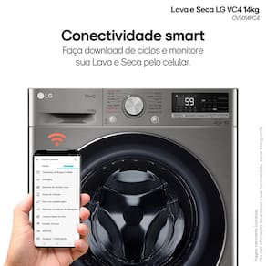Lava e Seca LG 14Kg/8Kg Smart VC4 CV5014PC4 com Inteligência Artificial AI DD™ - Inox