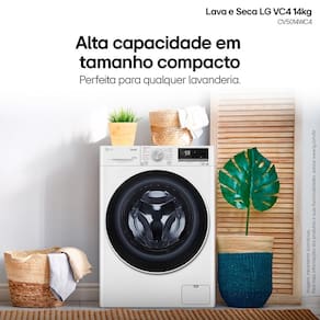 Lava e Seca LG 14Kg/8Kg Smart VC4 com Inteligência Artificial AI DD™ CV5014WC4 - Branca
