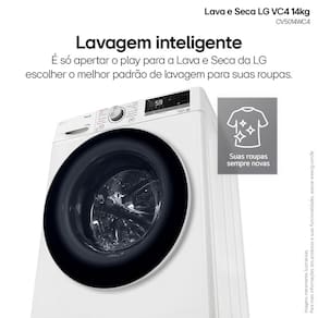 Lava e Seca LG 14Kg/8Kg Smart VC4 com Inteligência Artificial AI DD™ CV5014WC4 - Branca