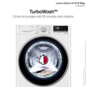 Lava e Seca LG 14Kg/8Kg Smart VC4 com Inteligência Artificial AI DD™ CV5014WC4 - Branca
