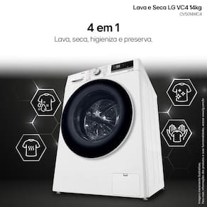 Lava e Seca LG 14Kg/8Kg Smart VC4 com Inteligência Artificial AI DD™ CV5014WC4 - Branca