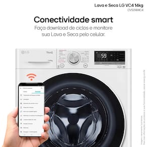 Lava e Seca LG 14Kg/8Kg Smart VC4 com Inteligência Artificial AI DD™ CV5014WC4 - Branca
