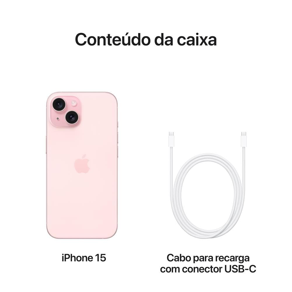 Apple iPhone 15 256GB - Rosa | Uau CAIXA