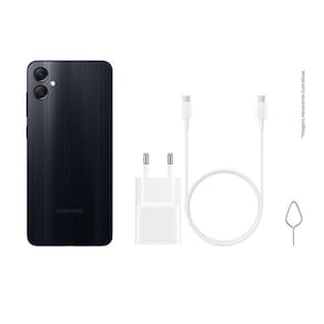 Smartphone Samsung Galaxy A05 Preto 128GB, 4GB RAM, Processador Octa-Core, Bateria de 5000mAh, Tela Infinita de 6.7", Câmera Traseira Dupla, Dual Chip