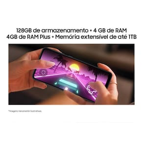 Smartphone Samsung Galaxy A05 Preto 128GB, 4GB RAM, Processador Octa-Core, Bateria de 5000mAh, Tela Infinita de 6.7", Câmera Traseira Dupla, Dual Chip