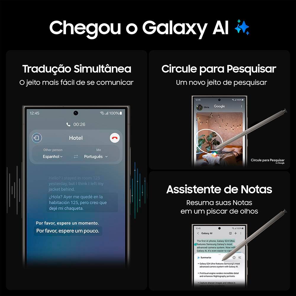 Smartphone Samsung Galaxy S24 Ultra Titânio Violeta 256GB