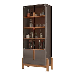 Cristaleira Casa D Lizz com 2 Portas em MDF e 2 Portas de Vidro