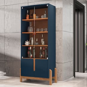 Cristaleira Casa D Lizz com 2 Portas em MDF e 2 Portas de Vidro