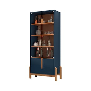 Cristaleira Casa D Lizz com 2 Portas em MDF e 2 Portas de Vidro
