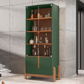 Cristaleira Casa D Lizz com 2 Portas em MDF e 2 Portas de Vidro
