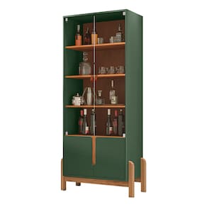Cristaleira Casa D Lizz com 2 Portas em MDF e 2 Portas de Vidro