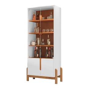 Cristaleira Casa D Lizz com 2 Portas em MDF e 2 Portas de Vidro